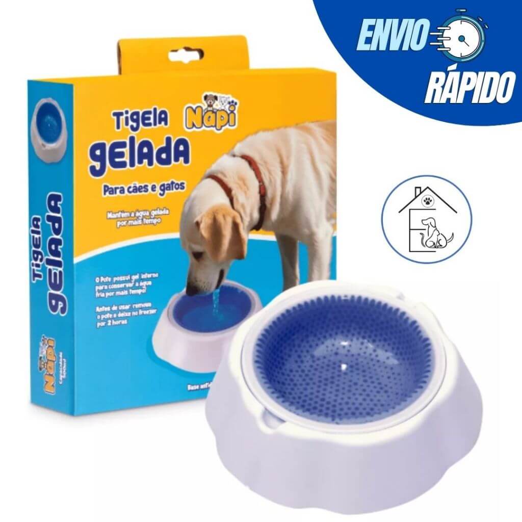 Tigela Gelada para Cães e Gatos – Água Sempre Fresquinha | ForPatas