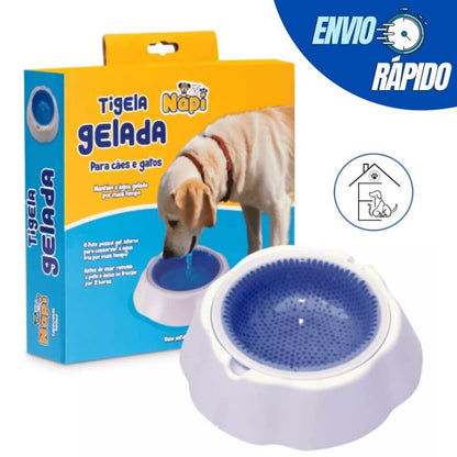 Tigela Gelada para Cães e Gatos – Água Sempre Fresquinha | ForPatas