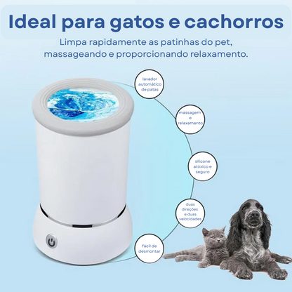 Limpa Patas Puplim™ – Automático, Recarregável e Seguro para Pets