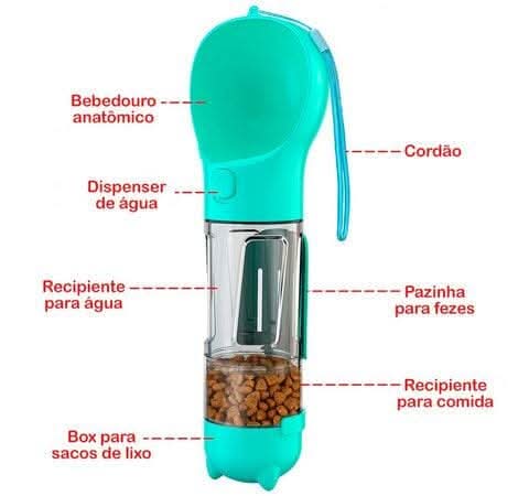 TravelPet 3em1™ – Garrafa Portátil Multifuncional Pet