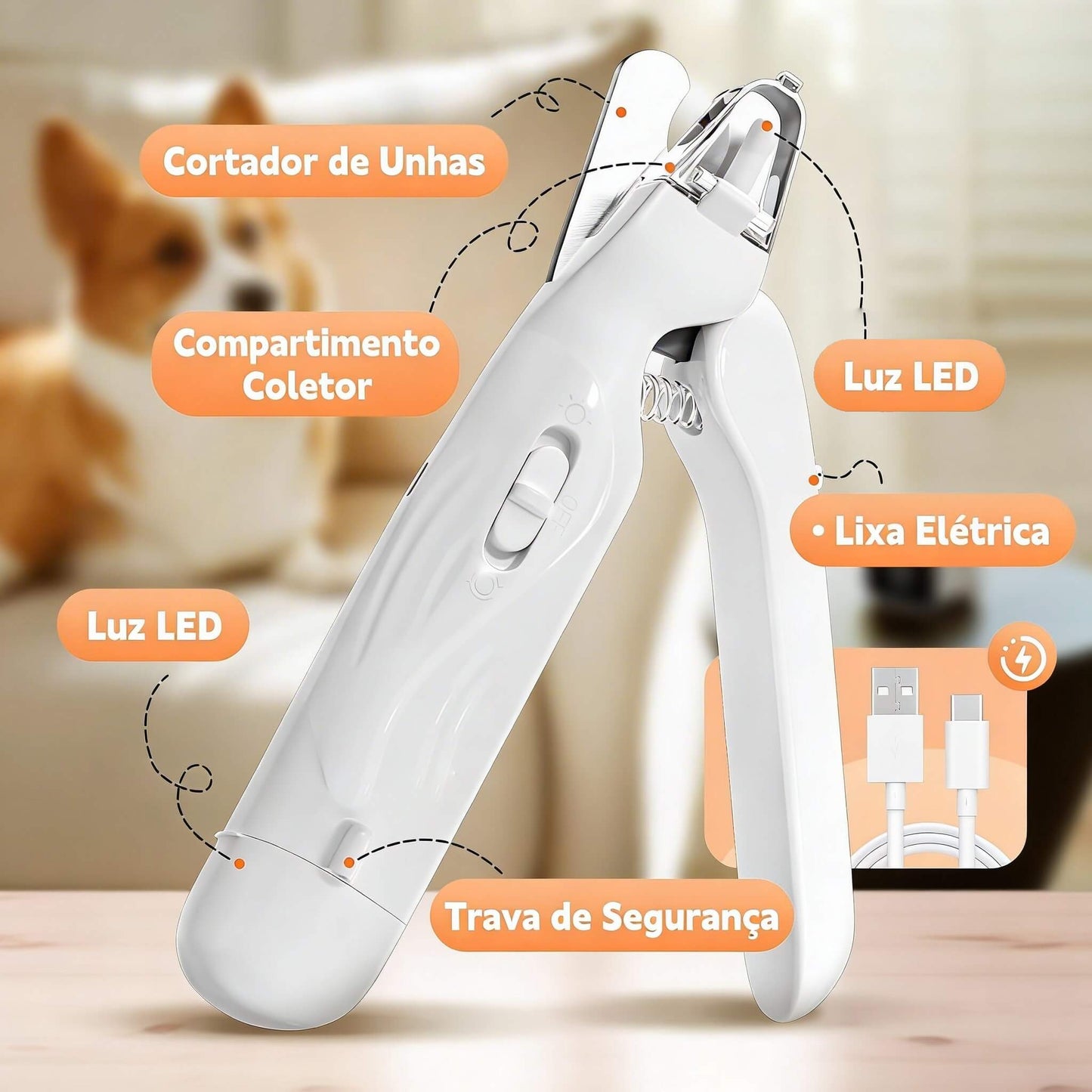 LumiPaw Pro™ – Aparador de Unhas com LED